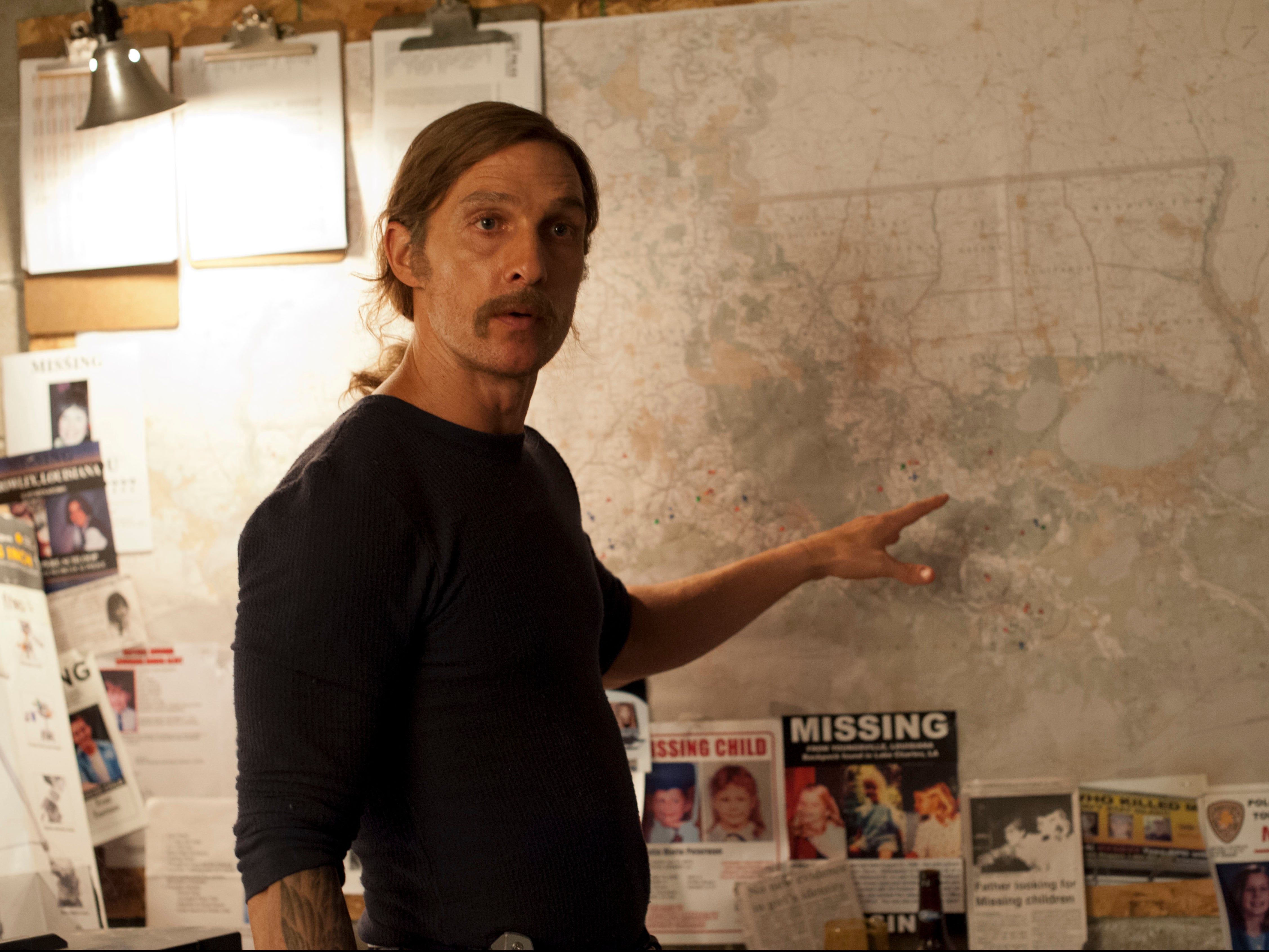 Matthew McConaughey as Rust Cohle in True Detective season one
