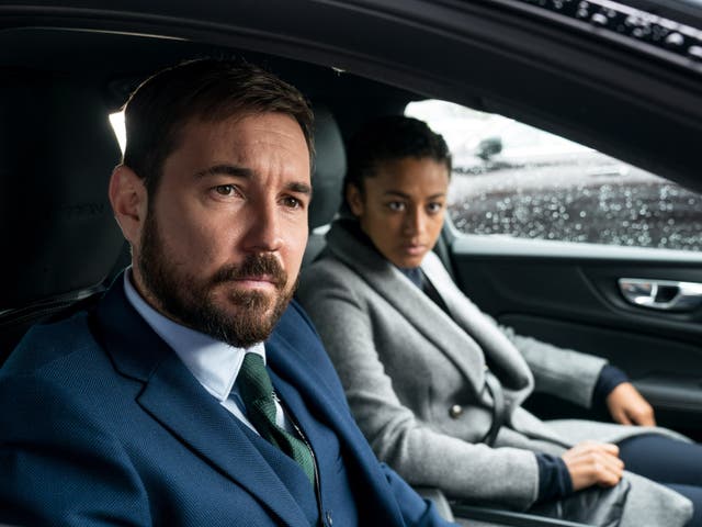 Martin Compston and Shalom Brune-Franklin in Line of Duty