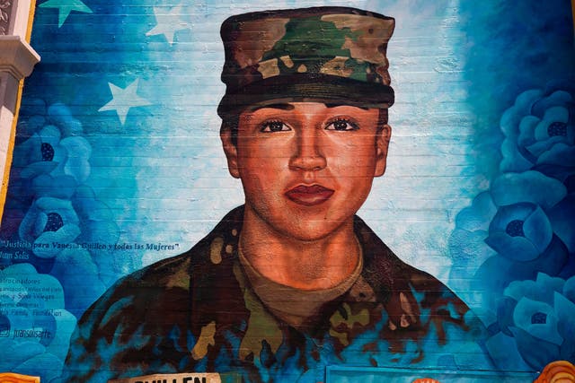 <p>A mural of Vanessa Guillén in Los Angeles</p>