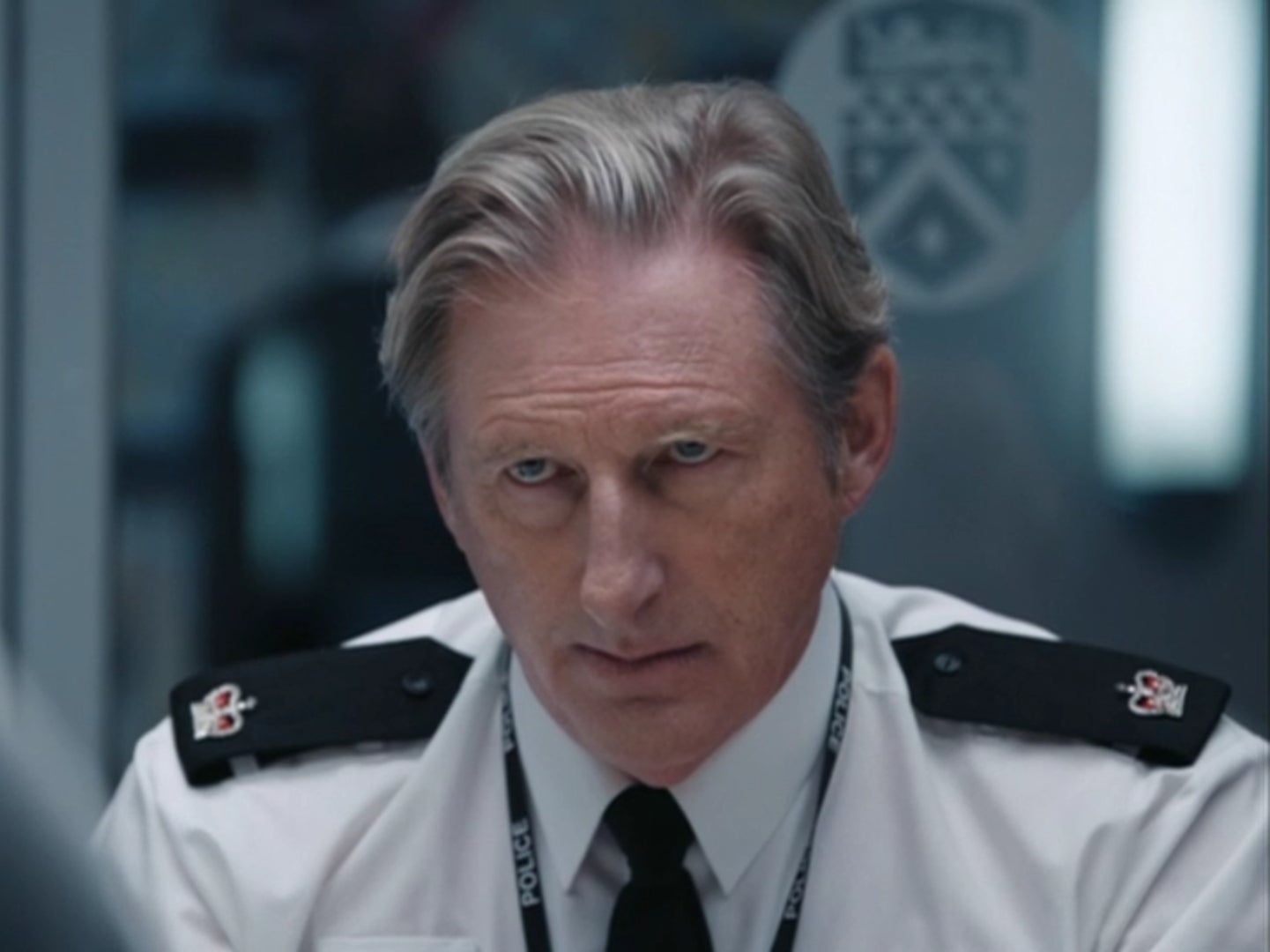 Ted Hastings (Adrian Dunbar) in the interrogation scene during the Line of Duty season 6 finale