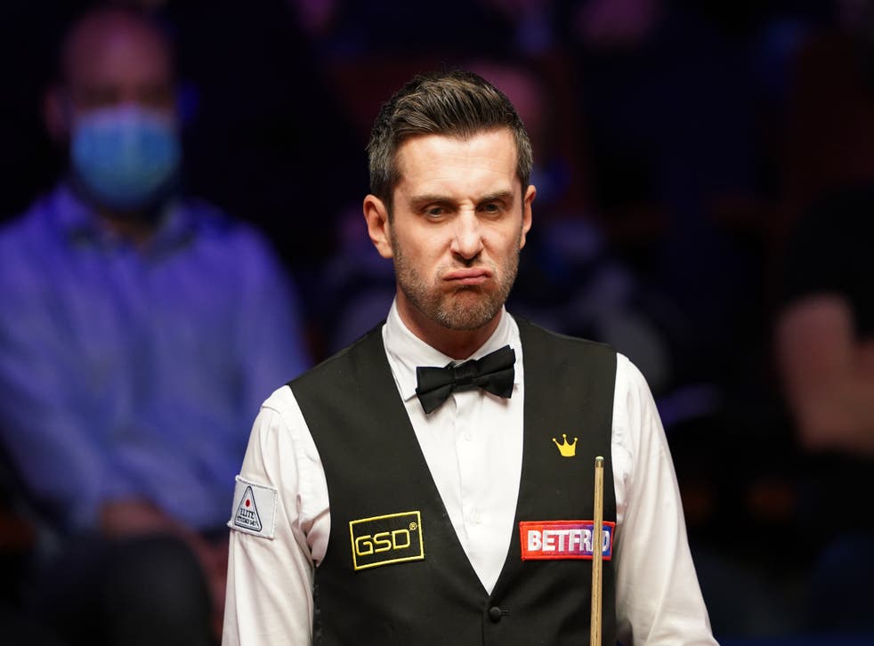 Mark Selby during the World Snooker Championship final against Shaun Murphy