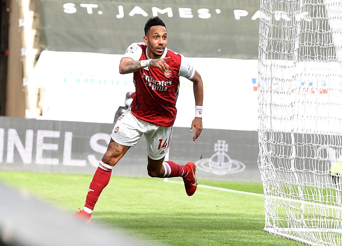 Pierre-Emerick Aubameyang reached 10 Premier League goals for the season thanks to his strike against Newcastle