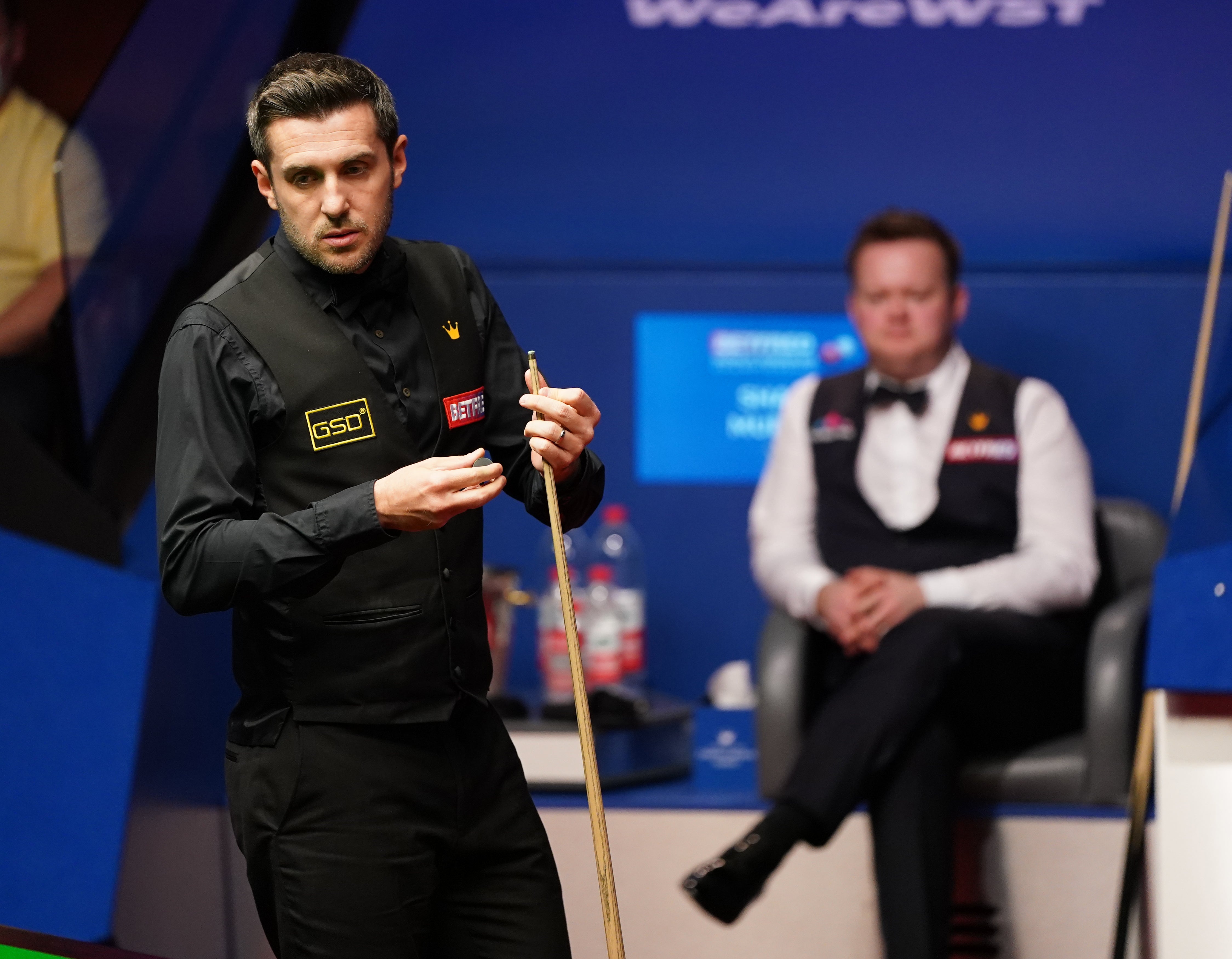 Mark Selby at the table in the final against Shaun Murphy
