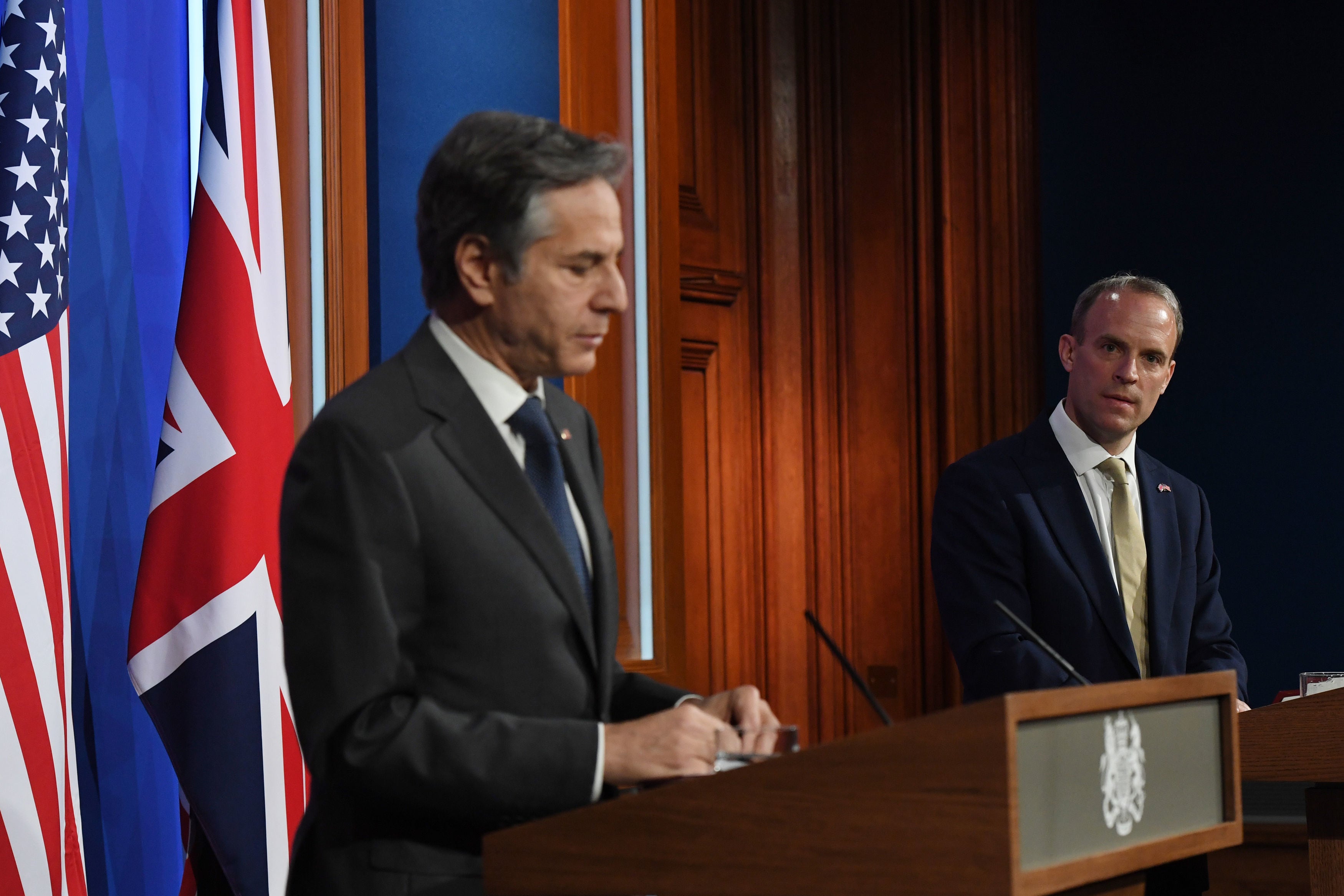 Secretary of State Antony Blinken and British foreign secretary Dominic Raab