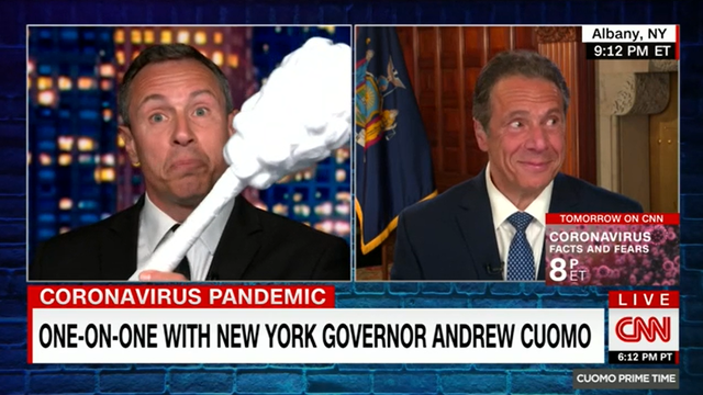 El presentador de CNN, Chris Cuomo, y el gobernador de Nueva York, Andrew Cuomo, bromean sobre la pandemia de Covid-19