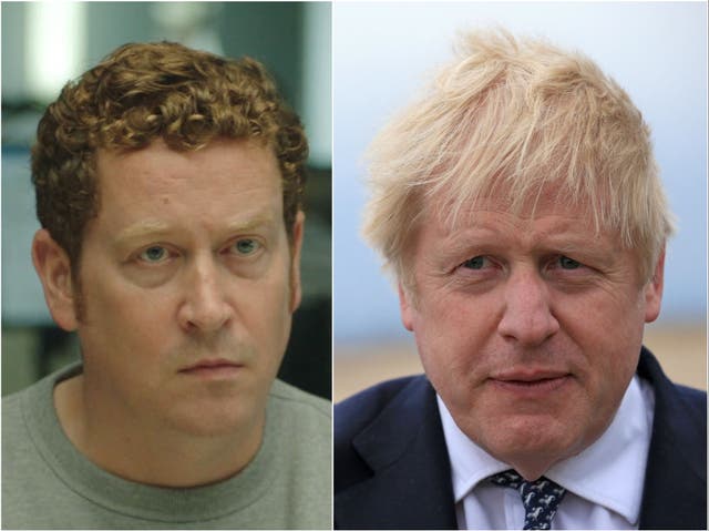 Nigel Boyle as Ian Buckells in Line of Duty (left) and British Prime Minister Boris Johnson (right)
