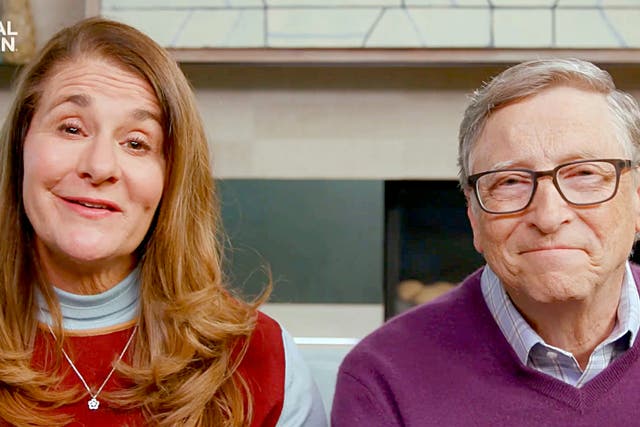 <p>File image: Melinda Gates and Bill Gates speak during "One World: Together At Home" presented by Global Citizen on 18 April 2020</p>