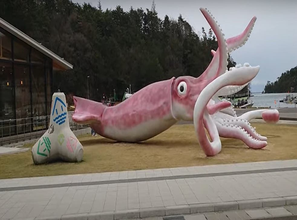 Japanese Town Gets Covid Grant And Builds A Giant Squid Statue Indy100