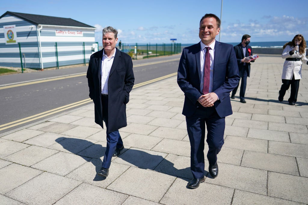 Keir Starmer and Labour Party candidate for Hartlepool Paul Williams visit Seaton Carew seafront