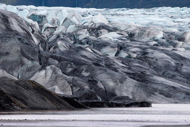 The Vatnajokull glavier in south eastern Iceland, one of the largest glaciers in Europe covering an area of 8,400 square kilometres