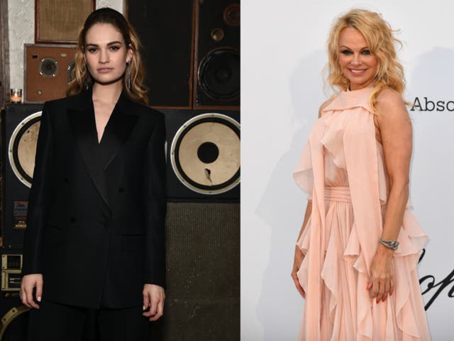 Lily James (left) will portray Pamela Anderson (right) in an upcoming TV series