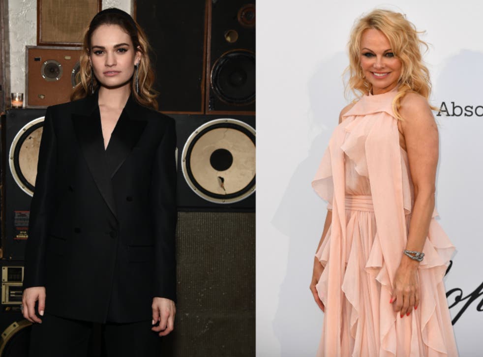 Lily James (left) will portray Pamela Anderson (right) in an upcoming TV series