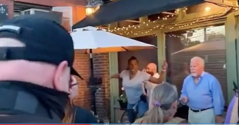Diner in Louisville wields a handgun at BLM protesters. Screengrab