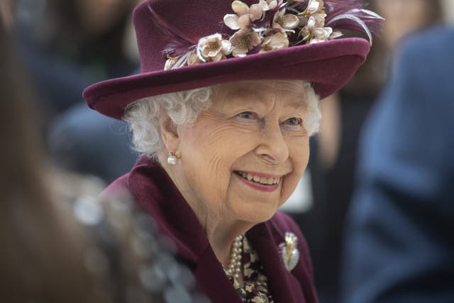 Queen Elizabeth II during a visit to the headquarters of MI5 at Thames House in London.