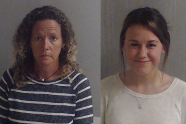 <p>Laura Carroll (left) and daughter Emily Grover (right) were arrested in 2021 for allegedly hacking a school homecoming contest</p>