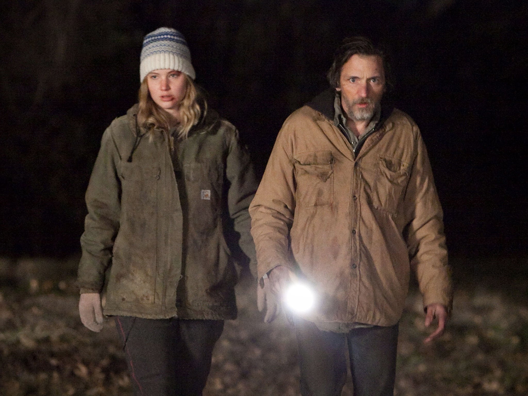 Hawkes and Jennifer Lawrence in the Oscar-nominated ‘Winter’s Bone’