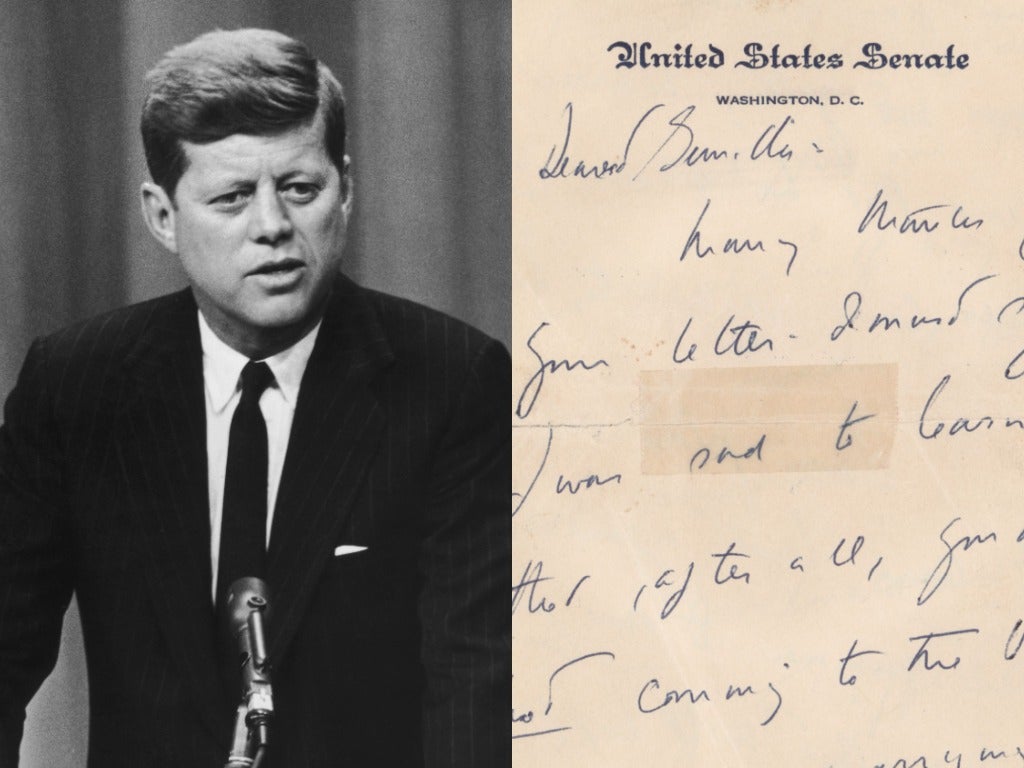 One autograph signed letter and two partial handwritten letters are currently listed for auction on RR auction, and are dating between 1955 and 1956