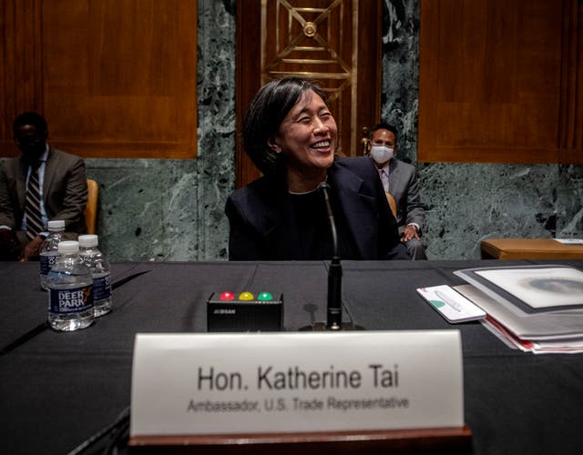 La representante comercial de Estados Unidos, Katherine Tai, en una audiencia de asignaciones del Senado en abril de 2021