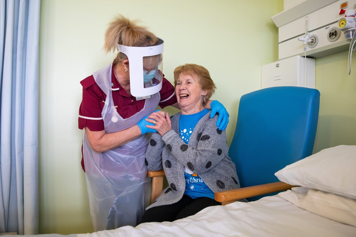 Margaret Keenan was the first patient in the UK to receive the Pfizer-BioNtech vaccine