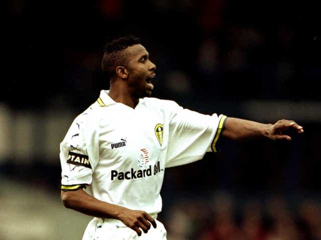 Lucas Radebe captaining Leeds in 1999