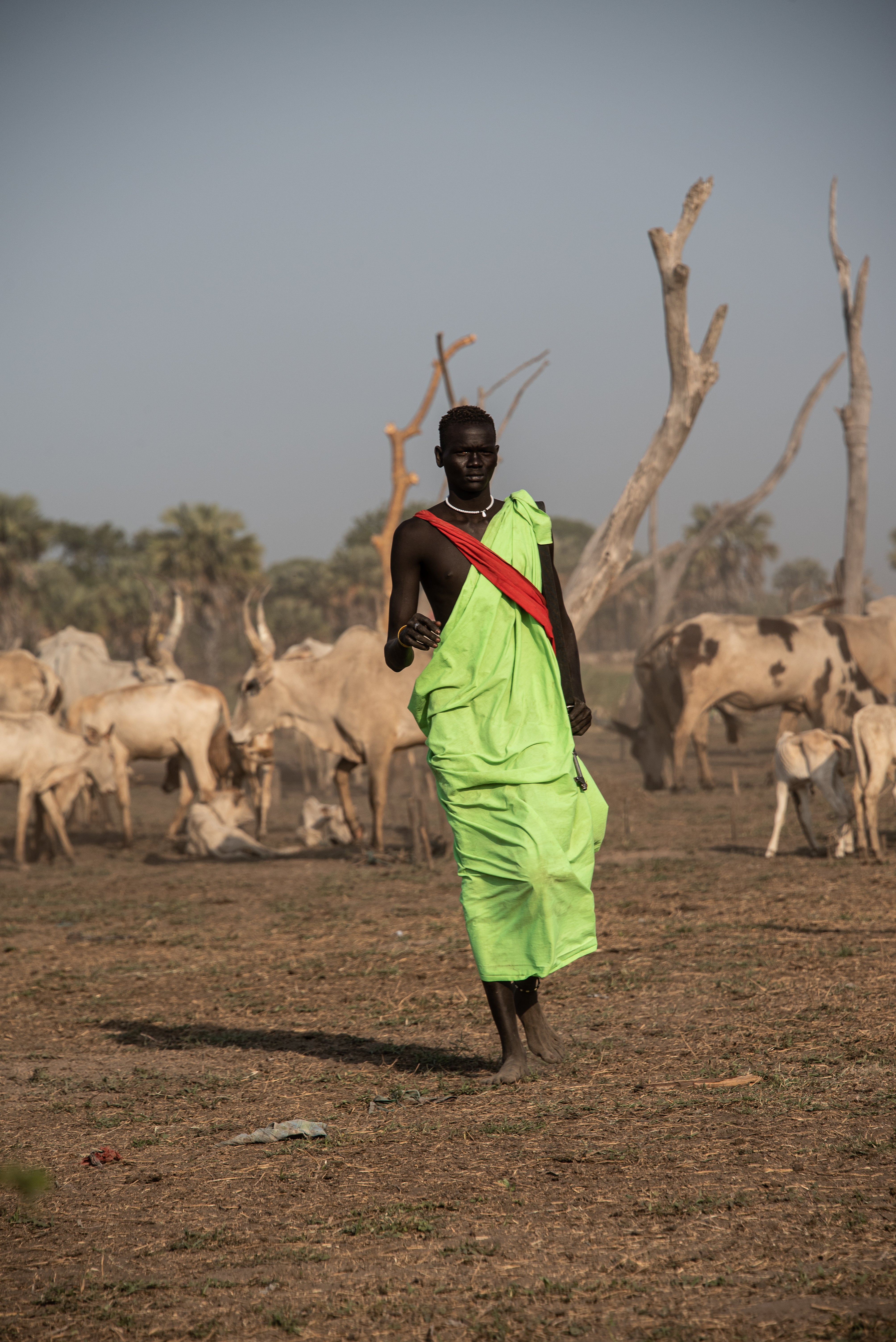 A youth at a cattle camp, where he will spend months at a time protecting livestock