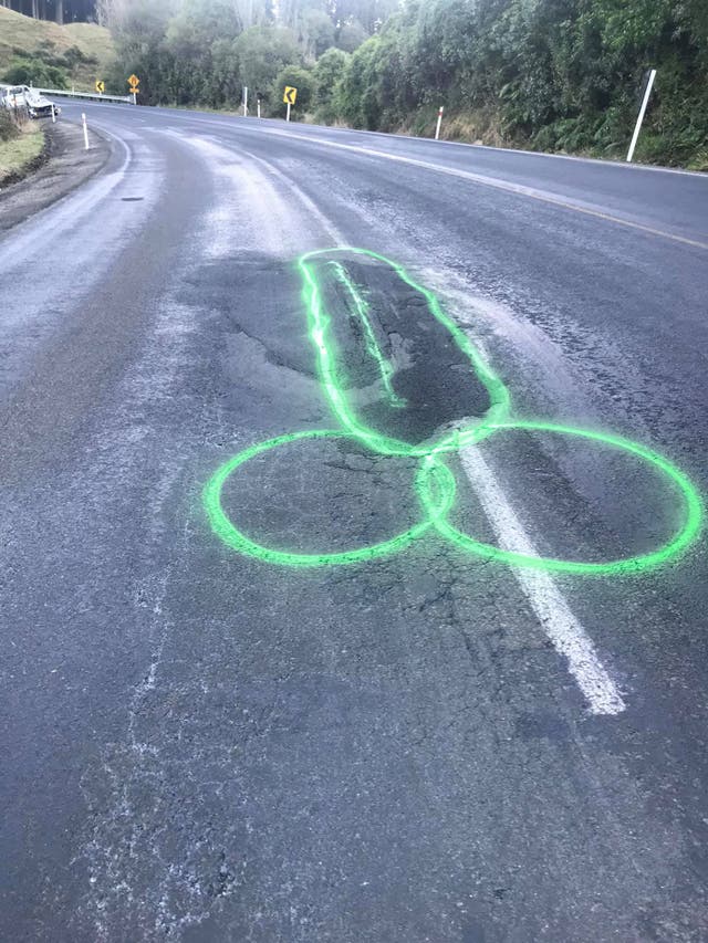 <p>Geoff Upson faces legal action for drawing penises around potholes in Auckland.</p>