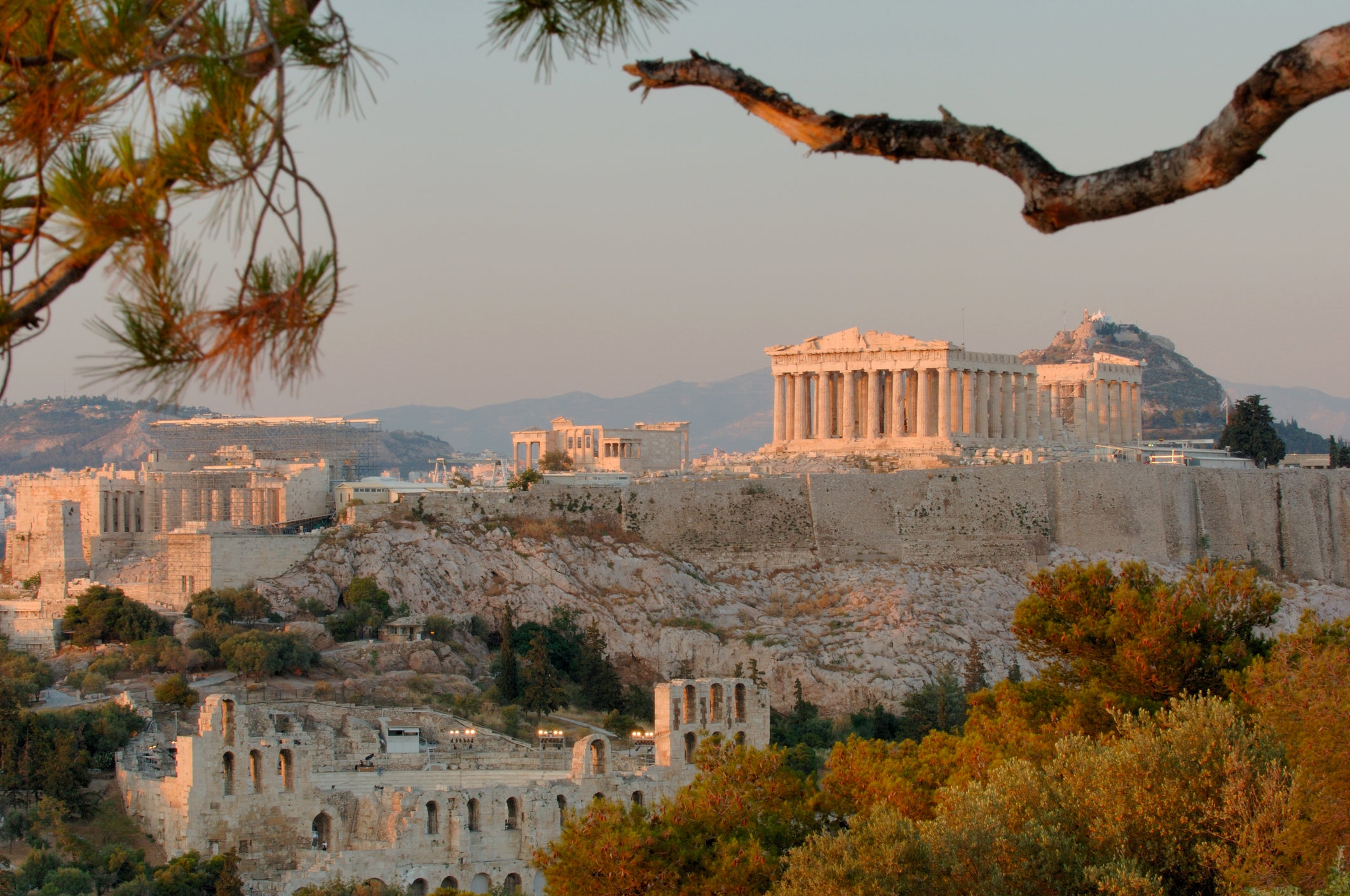 The Acropolis at sunset, Athens, Greece