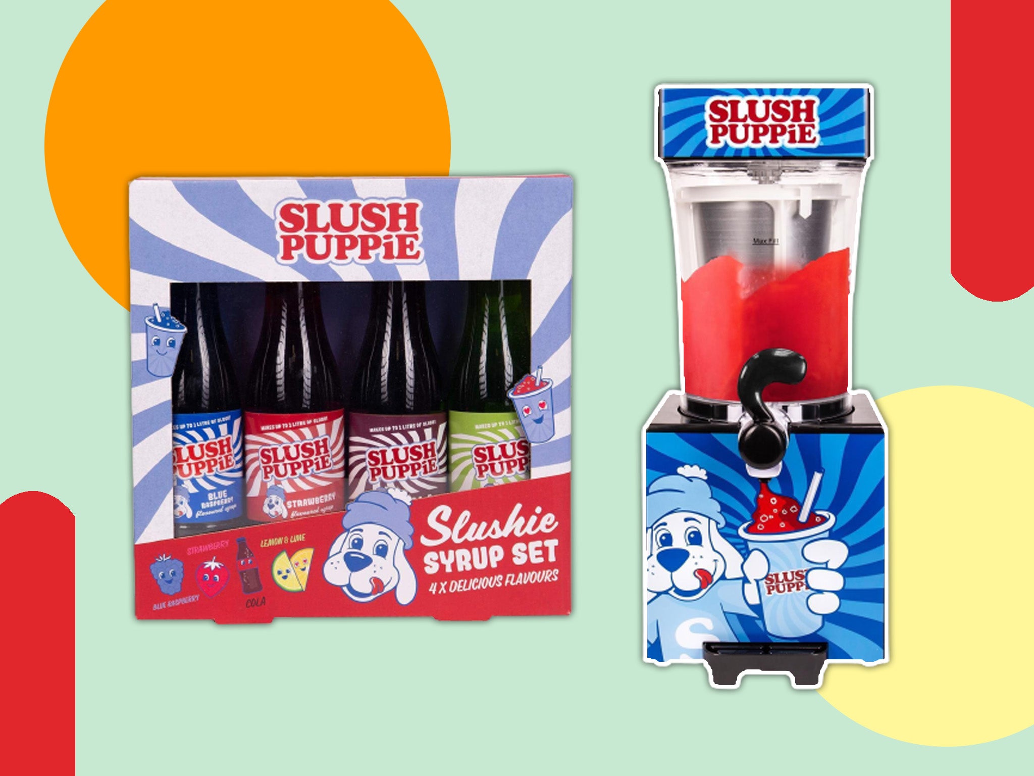 The bundle includes flavoured syrups, paper cups and straws