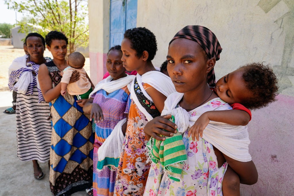 Survivors displaced by conflict in Ethiopia, following a series of attack in towns in Tigray