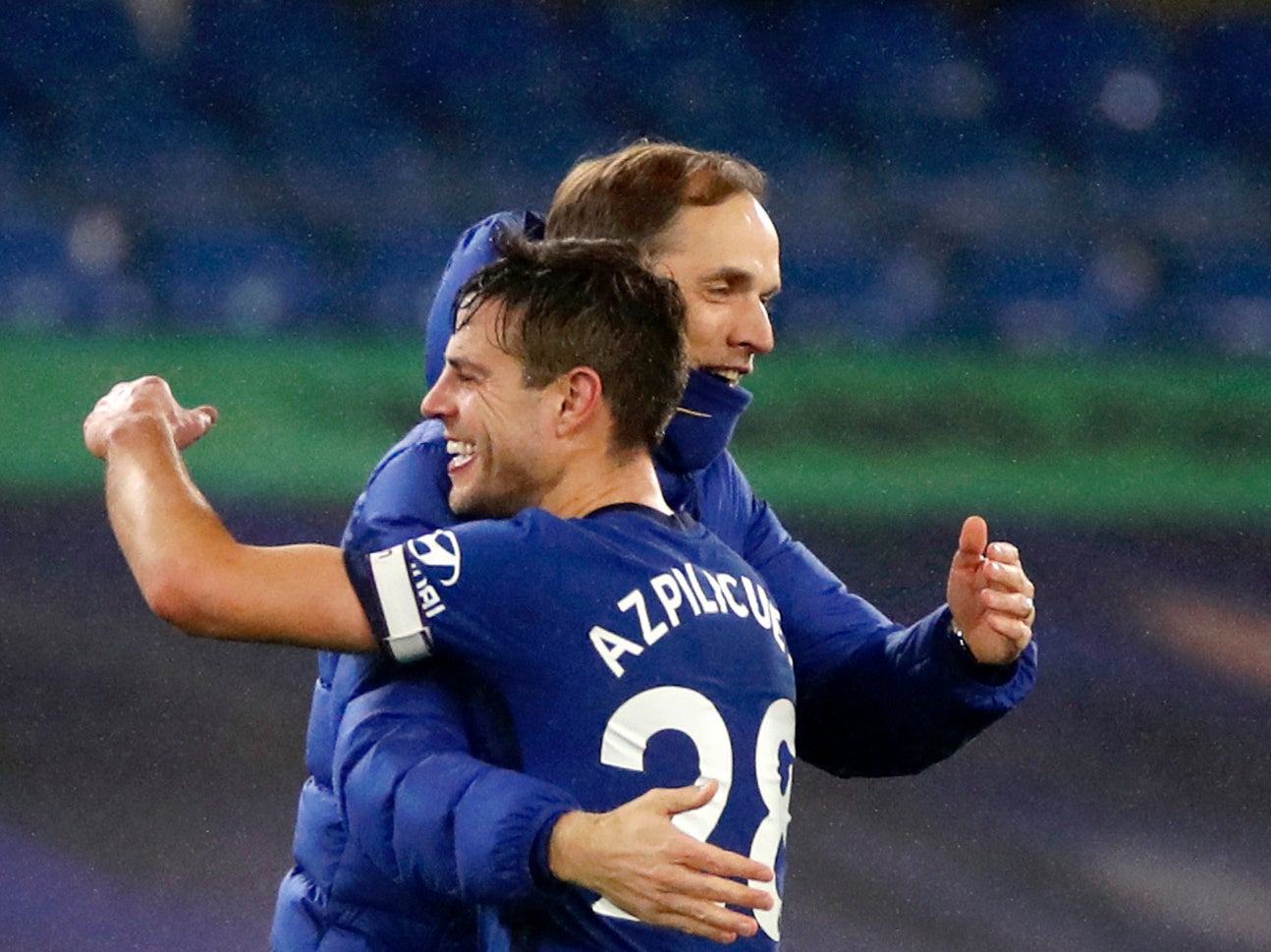 Thomas Tuchel with Chelsea defender Cesar Azpilicueta