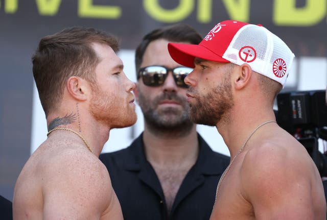 <p>Canelo y Saunders se enfrentarán en una exhibición que unificará tres de los cuatro títulos mundiales en la categoría de las 168 libras</p>