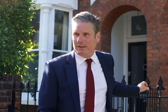 <p>Labour Party leader Keir Starmer leaves his home after the Conservative Party wins a landslide stronghold in Hartlepool</p>