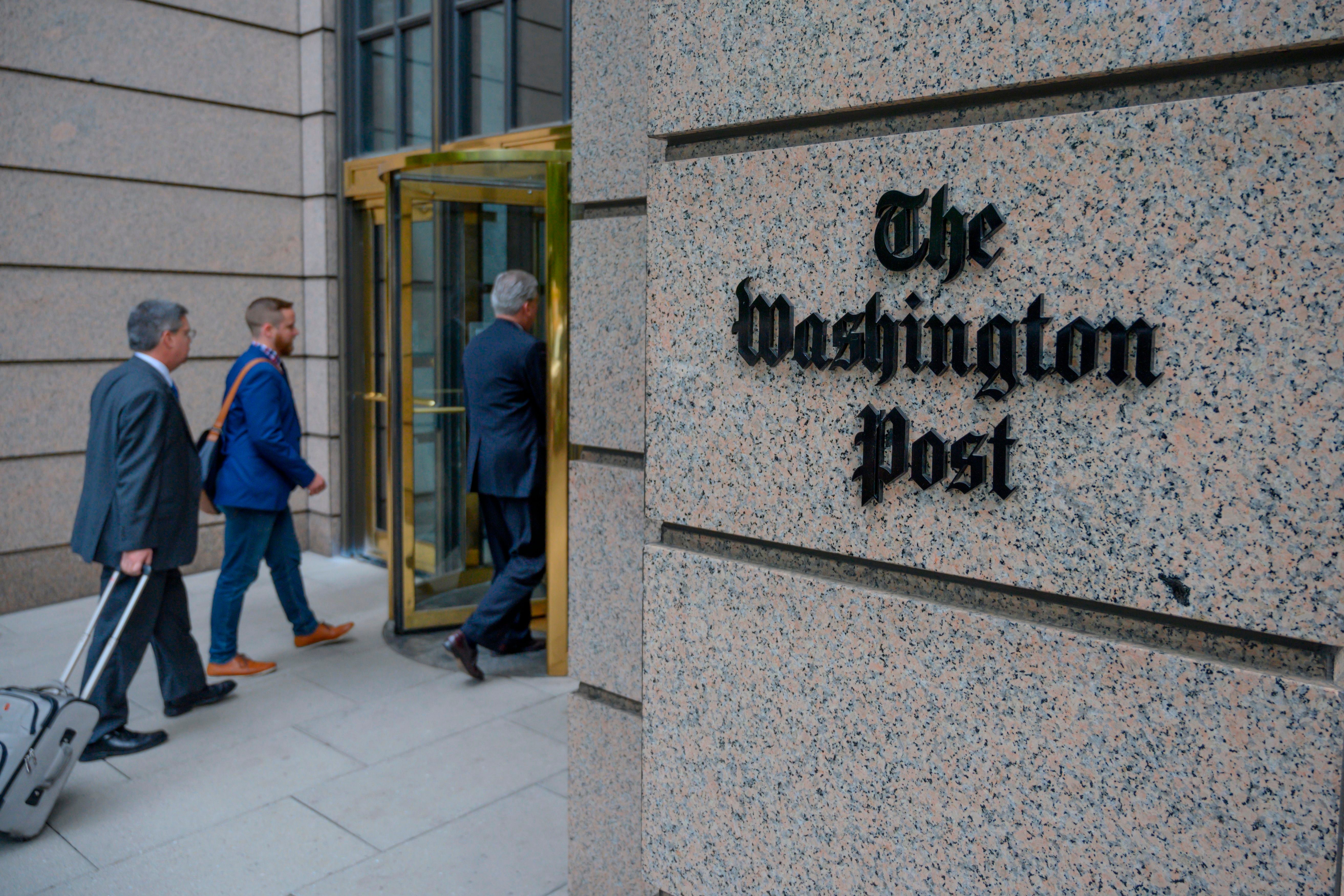 The building of the Washington Post newspaper headquarter is seen on K Street in Washington DC on May 16, 2019.