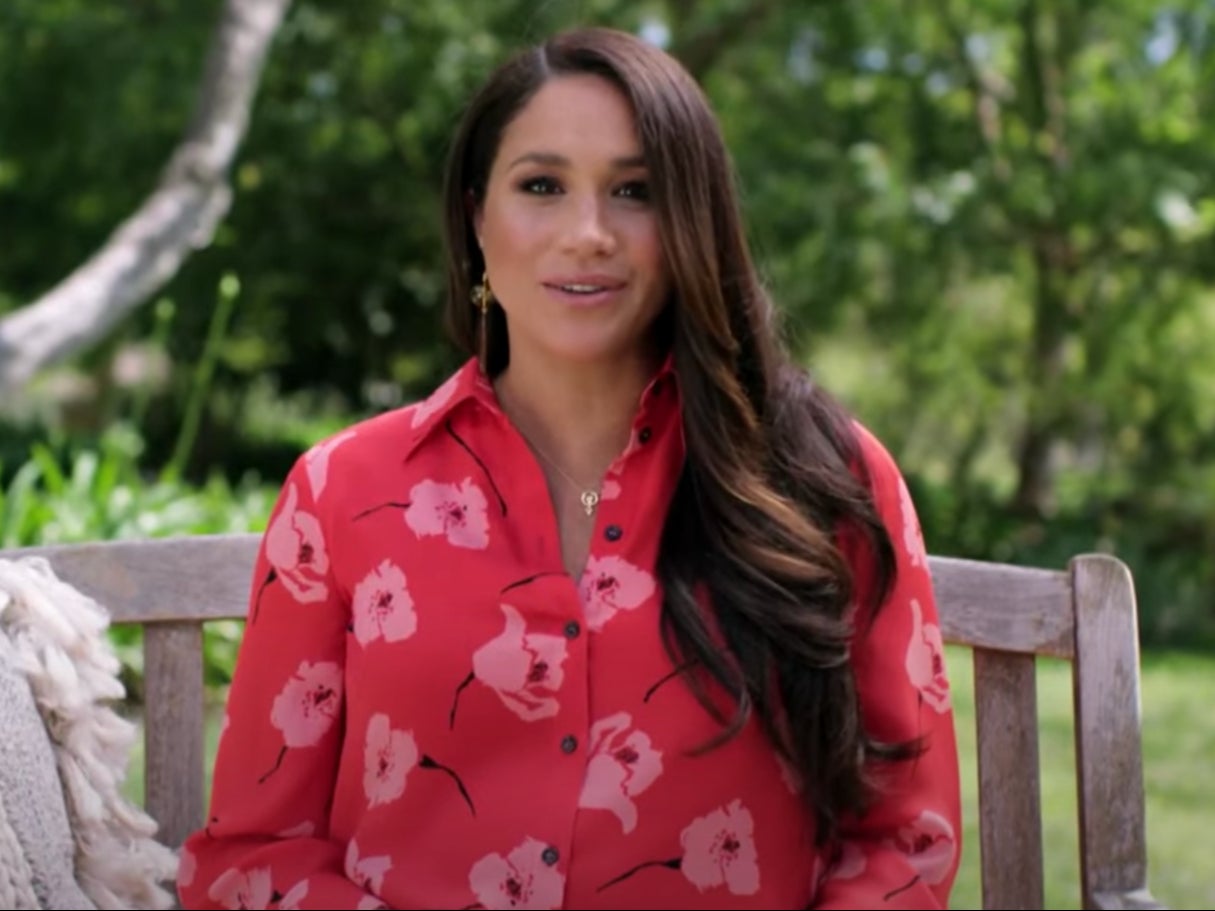 Meghan Markle speaks in a video message aired during the Vax Live concert
