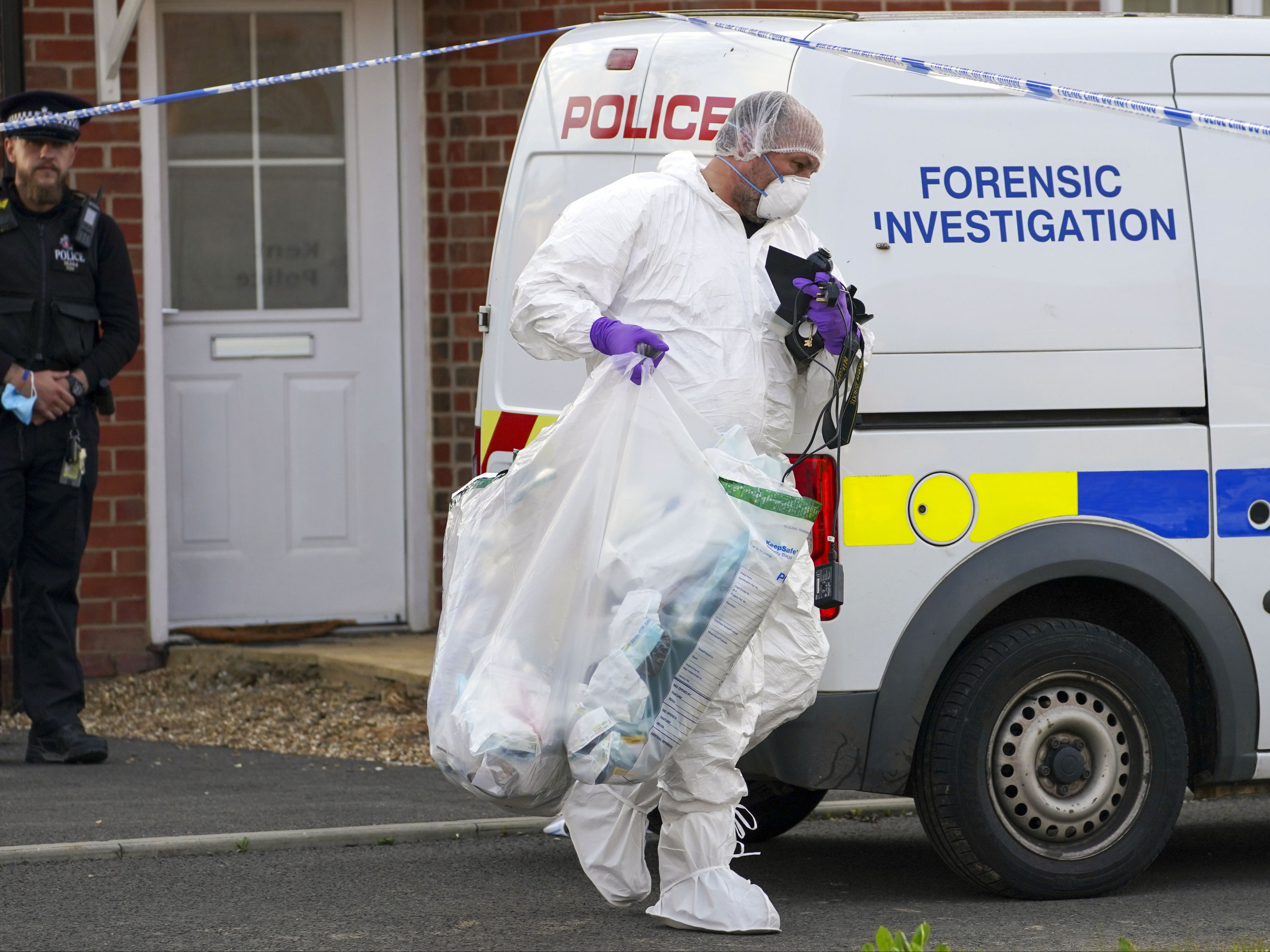 Forensic officers searched an address in Aylesham, Kent, on Saturday which police confirmed was linked to enquires over James’ death