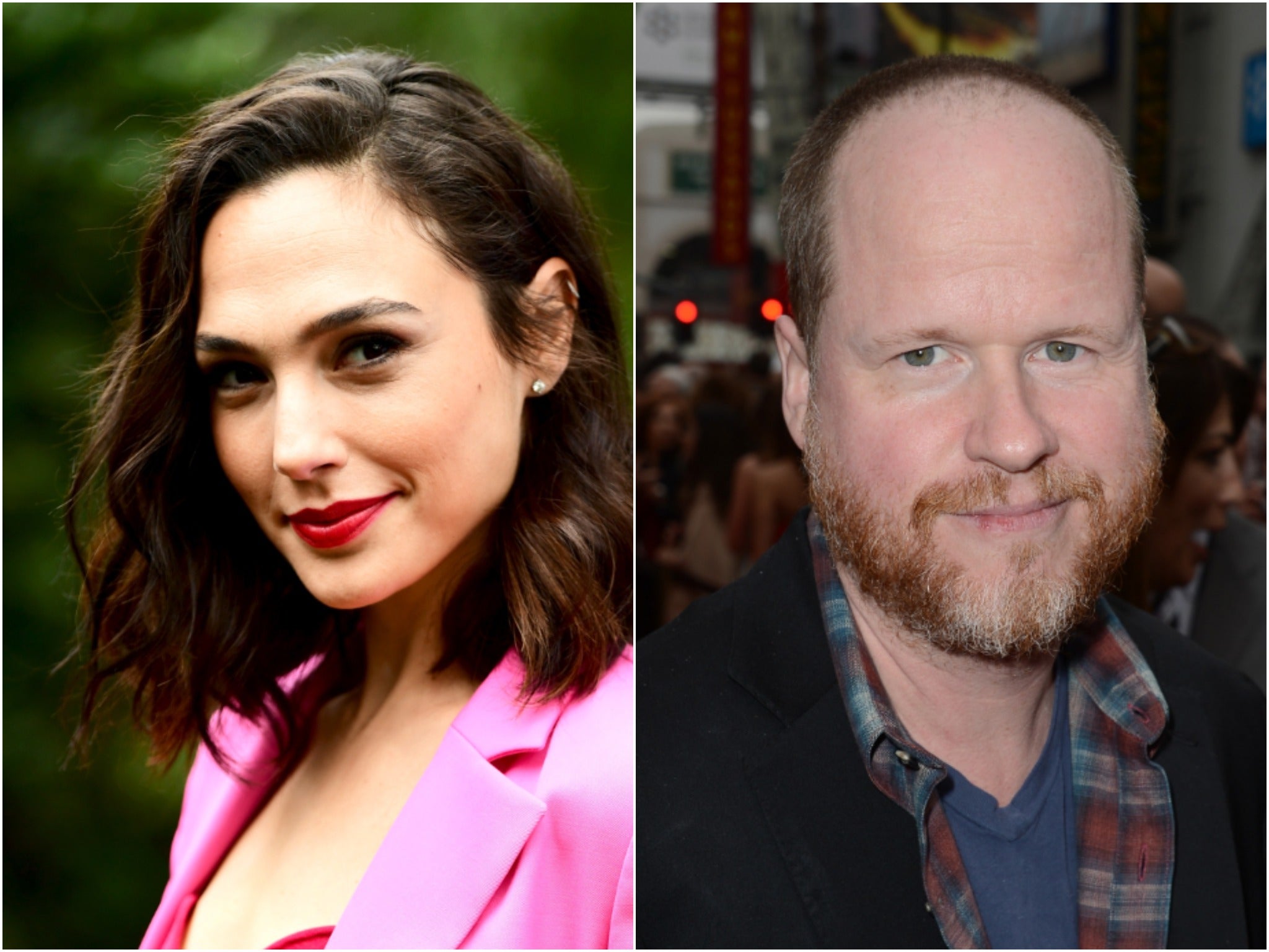 <p>Gal Gadot (left), Joss Whedon </p>