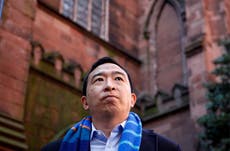 Andrew Yang criticised online for cursing during mayoral campaign event at church