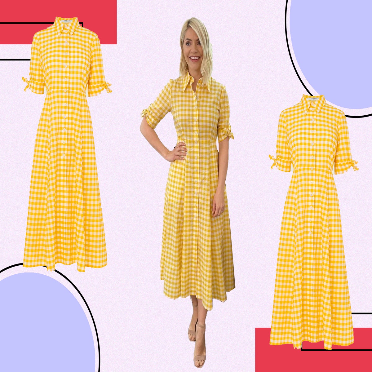 Holly Willoughby's This Morning outfit today: Where to buy her yellow  gingham dress | The Independent