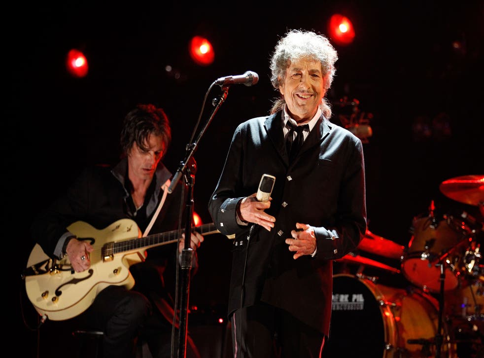 HOLLYWOOD, CA - JANUARY 12:  Musician Bob Dylan onstage during the 17th Annual Critics' Choice Movie Awards held at The Hollywood Palladium on January 12, 2012 in Los Angeles, California.  