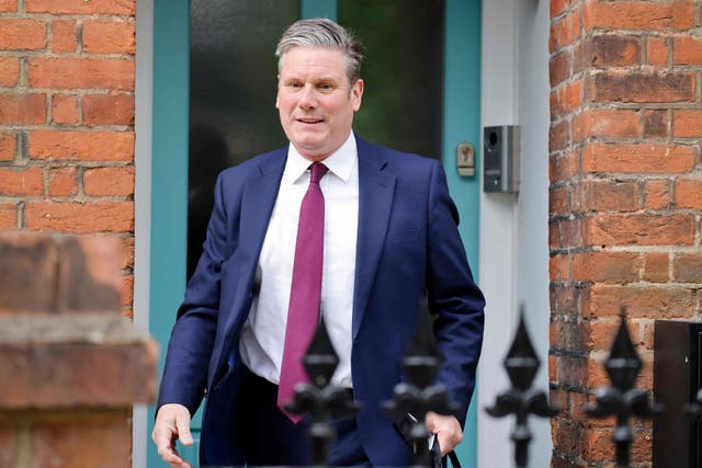 <p>Labour leader Keir Starmer leaves his home in North London</p>