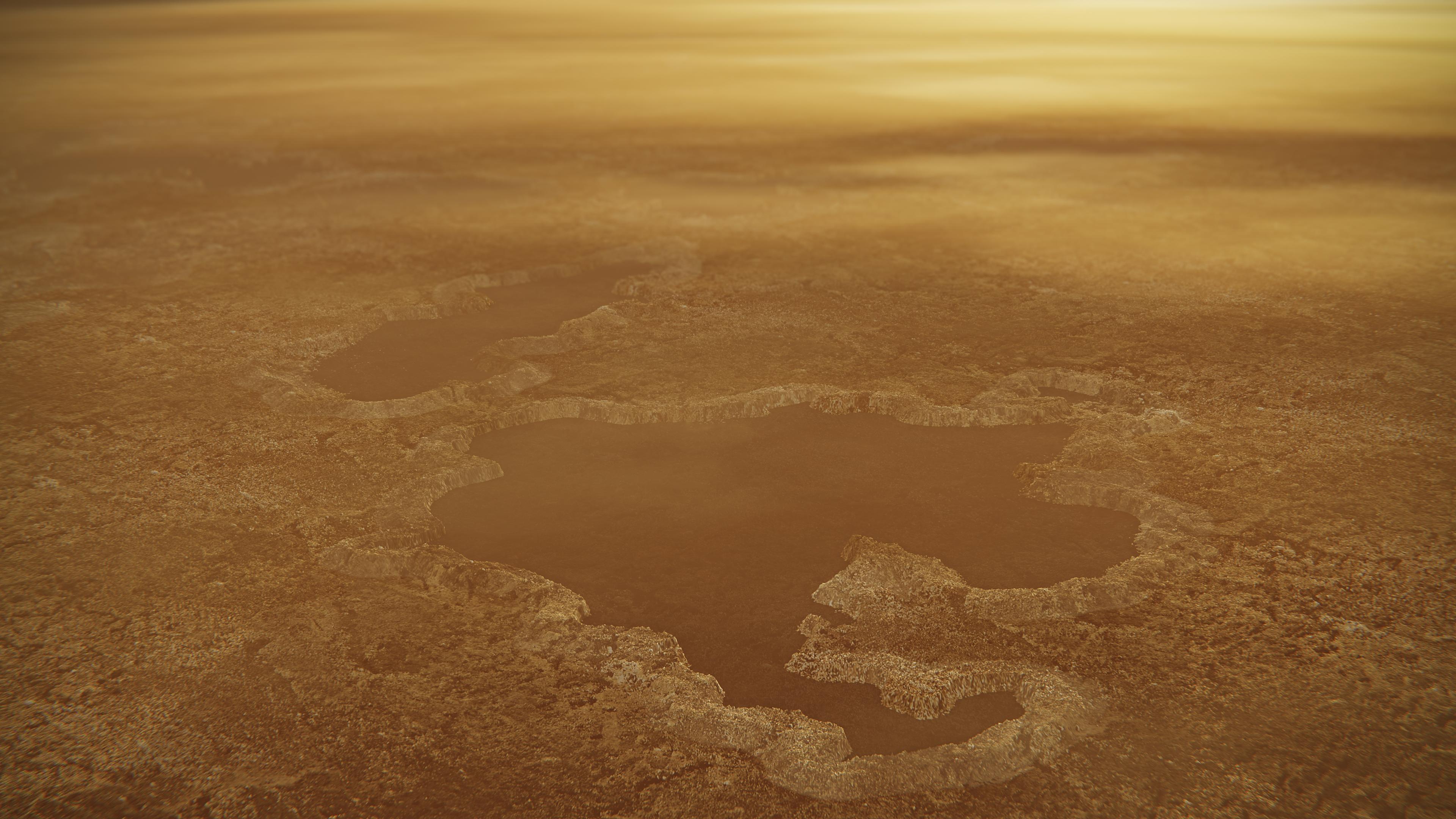On Titan, the lakes are not water but methane