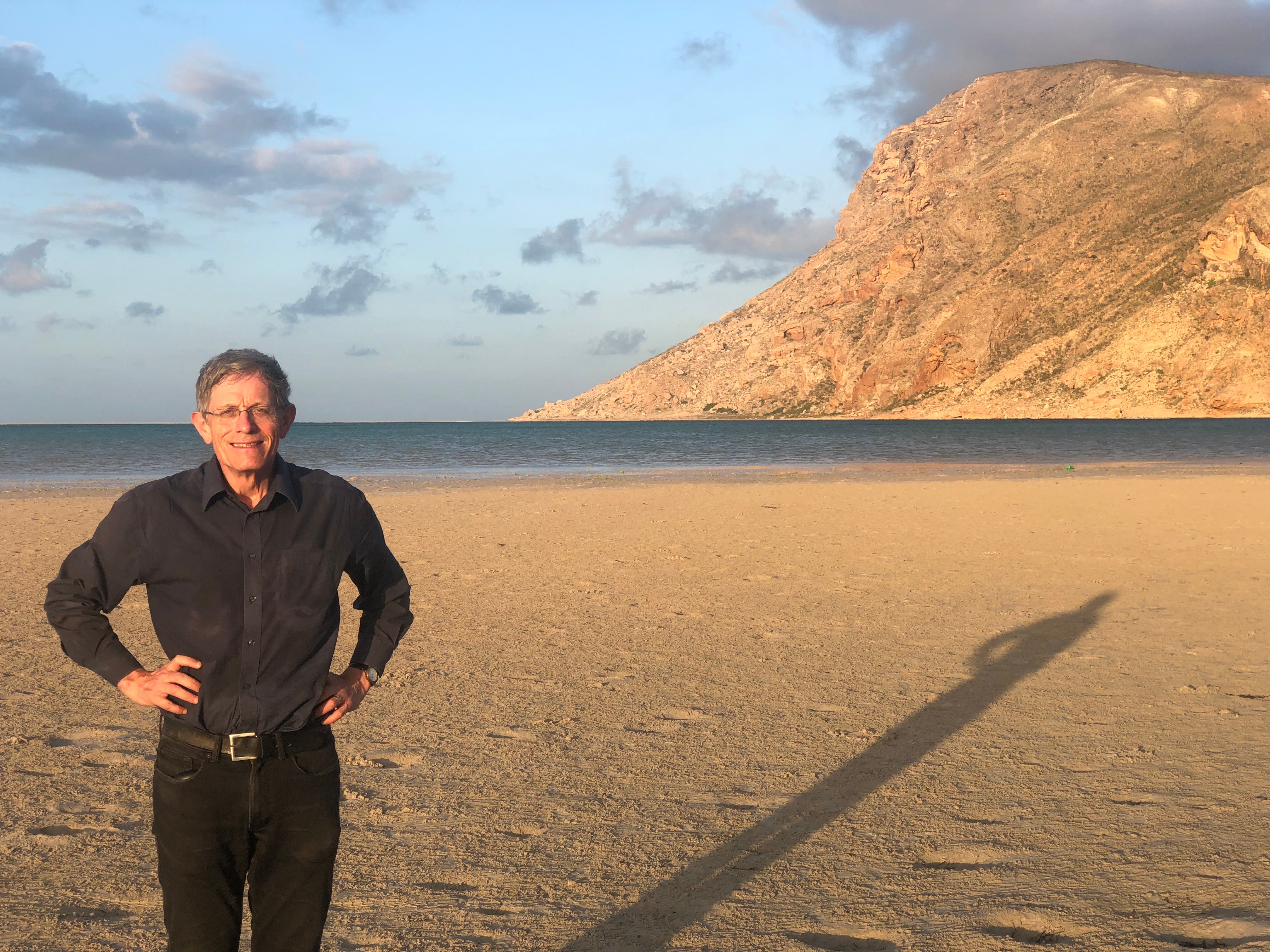 <p>Which way now? Simon Calder on the Yemeni island of Socotra in March 2020 – then, as now, on the Foreign Office no-go list</p>