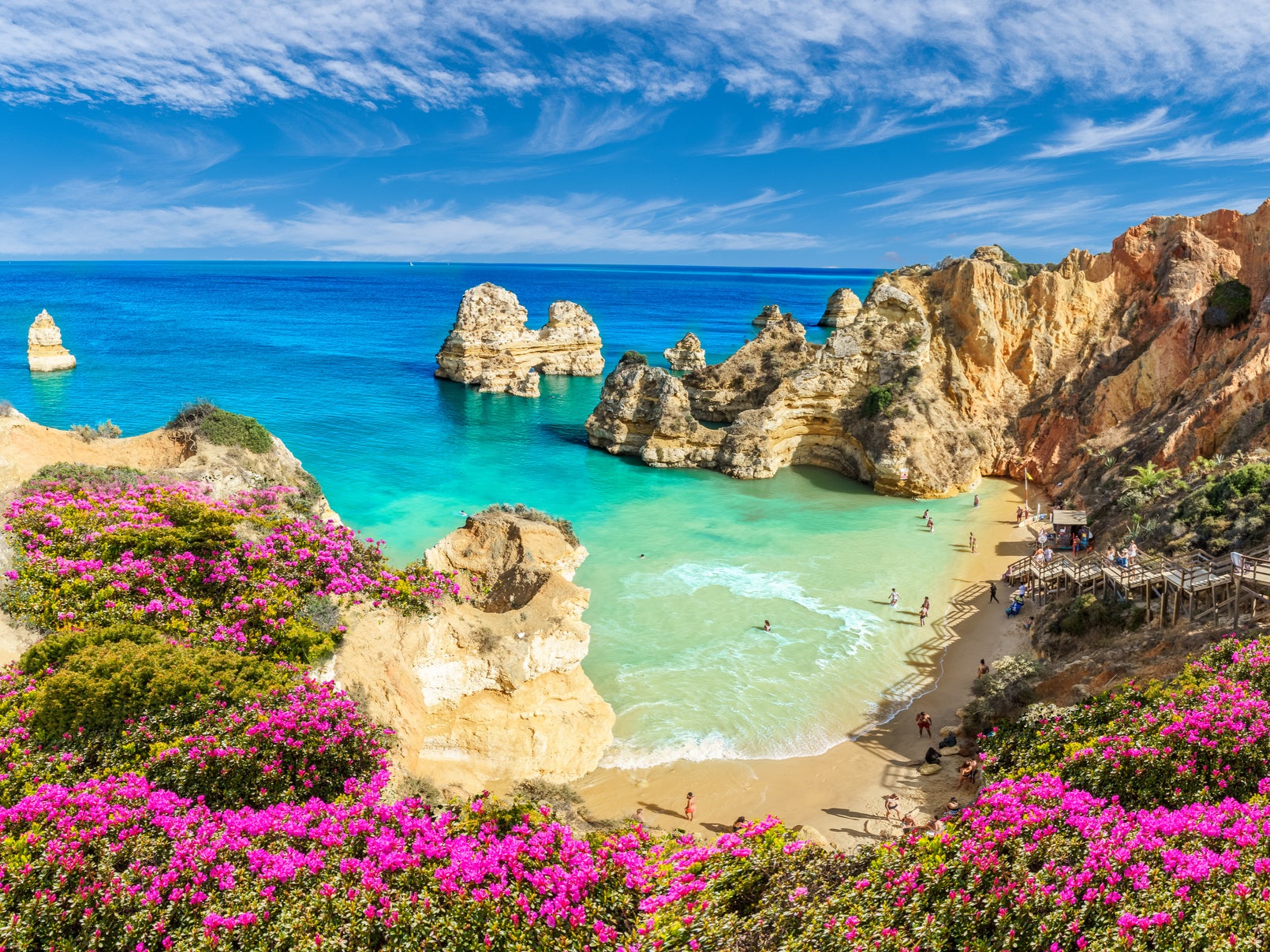 Praia do Camilo beach in Portugal, one of the ‘green list’ destinations
