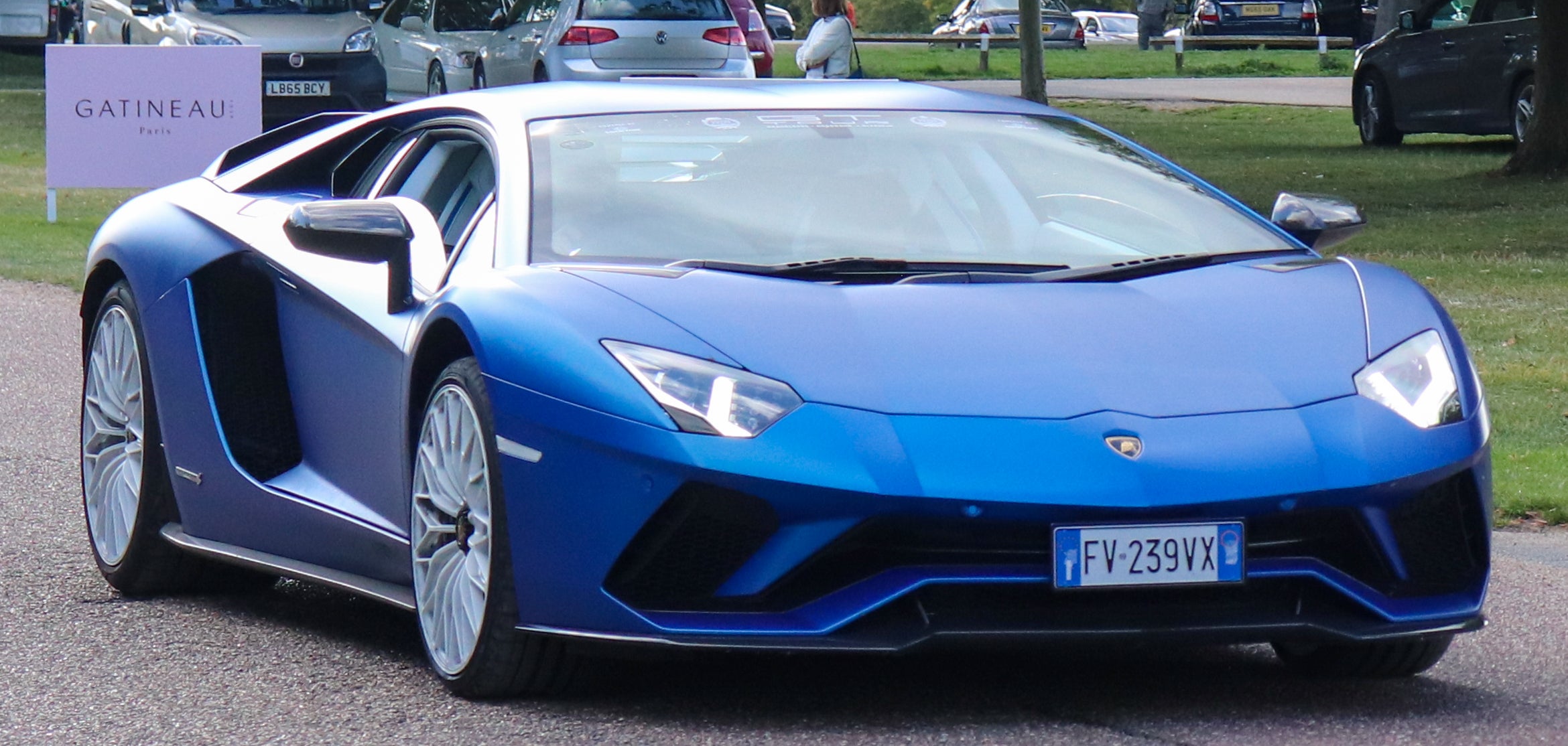 A 2018 Lamborghini Aventador was one of the three cars seized by authorities.