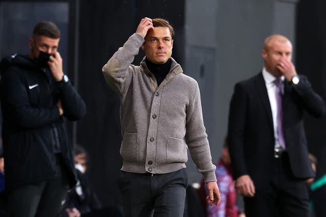 Scott Parker watches on from the touchline