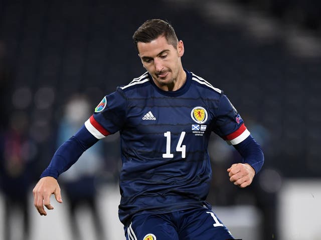 Kenny McLean in action for Scotland against Israel in October 2020