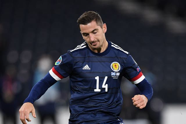 Kenny McLean in action for Scotland against Israel in October 2020