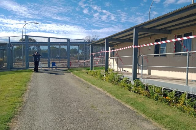 A 20-metre escape tunnel has been discovered beneath an accommodation block in the Falcon compound (pictured) at Yongah Hill immigration detention centre in Western Australia