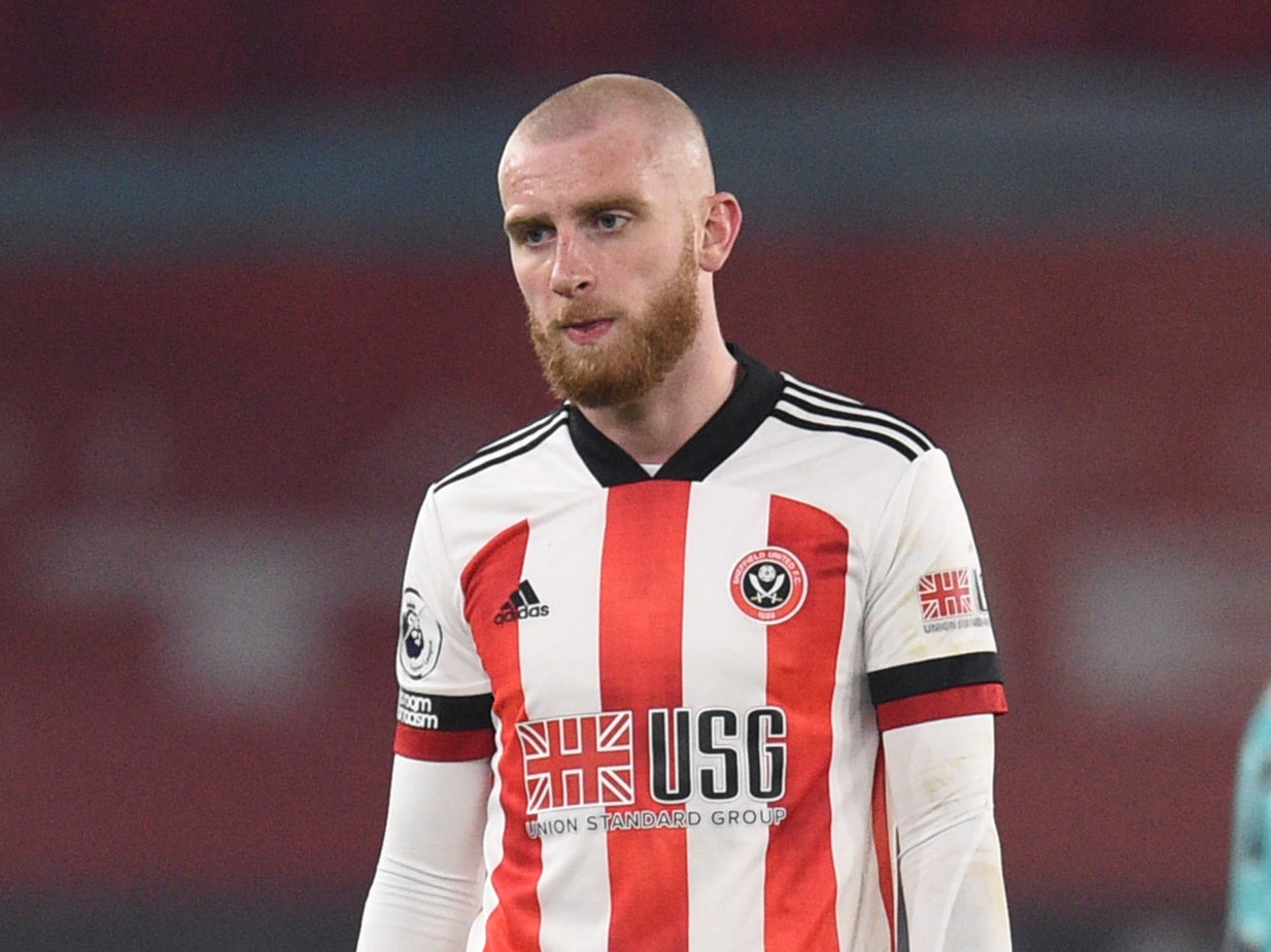Sheffield United striker Oli McBurnie appears to have stamped on a Nottingham Forest fan