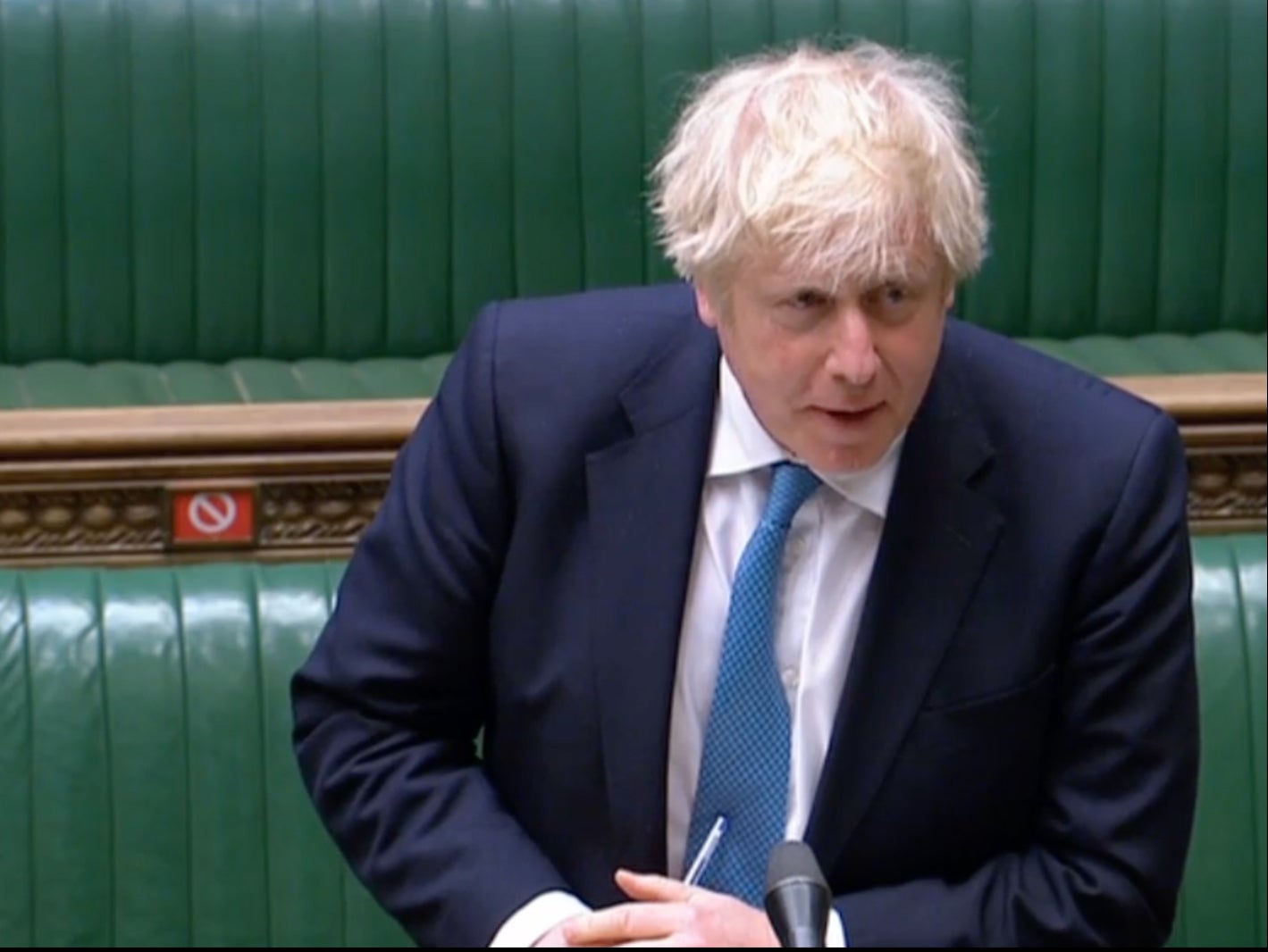 Boris Johnson speaking in the Commons after the Queen’s Speech
